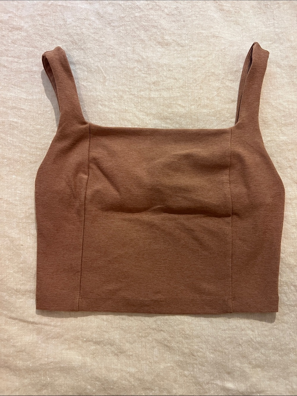 Brown Square-Neck Crop Tank Top Beyond Yoga